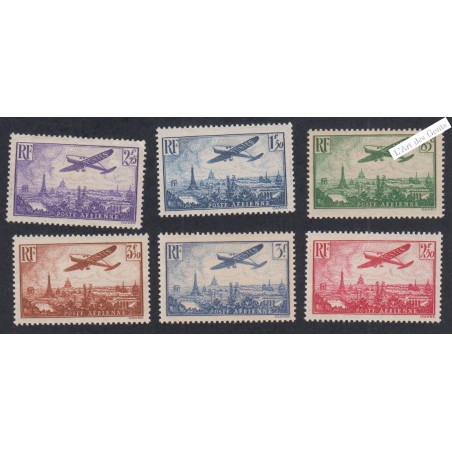 Série Timbres Poste Aérienne - n°8 à n°13 signé - 1936 - Neufs** - Cote 300 Euros - lartdesgents.fr