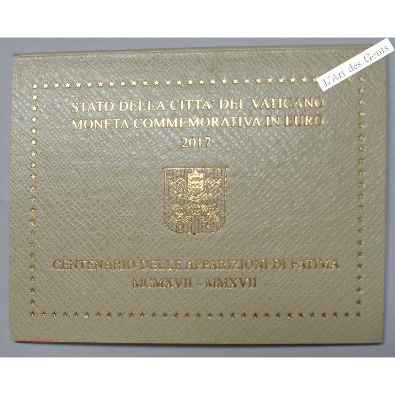 Coffret 2 euros BU 2017 Vatican apparitions de FATIMA, lartdesgents.fr