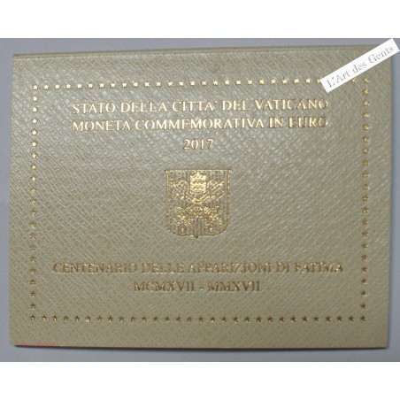 Coffret 2 euros BU 2017 Vatican apparitions de FATIMA, lartdesgents.fr