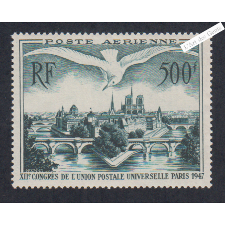 Timbre Poste Aérienne n°20 - Neuf**  cote 60 euros -  lartdesgents.fr