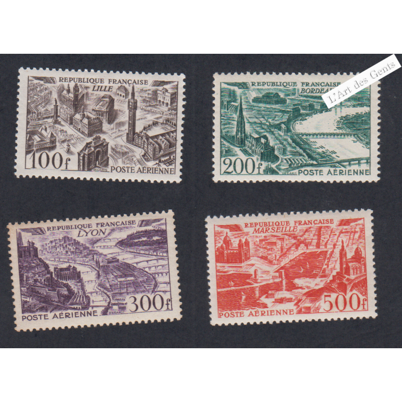 Timbres Poste Aérienne -  n°24 à n°27 - 1949- Neufs* - Cote 70 Euros- lartdesgents.fr
