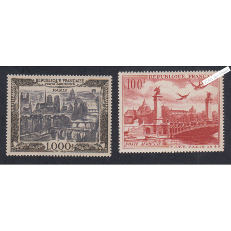 Timbres Poste Aérienne - n°28 et n°29 - 1950 - Neufs**  - Cote 174 Euros- lartdesgents.fr