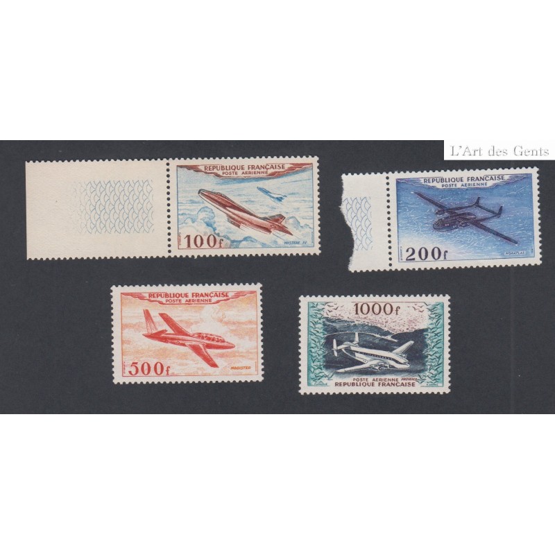 Timbres Poste Aérienne -  n°30 à 33 - 1954 - Neufs* - Cote 400 Euros- lartdesgents