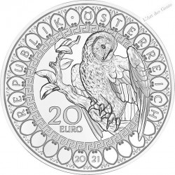 Coffret 20 euros BE 2021 AUTRICHE "Yeux du Hibou", lartdesgents.fr