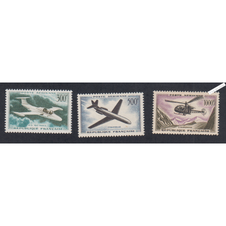 Série Timbres Poste Aérienne n°35 à n°37- Neufs** Signés - cote 110 euros, lartdesgents.fr