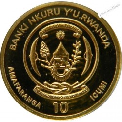 10 francs Rwandais 2015 - or .999 1/200 oz " walking liberty " , lartdesgents.fr