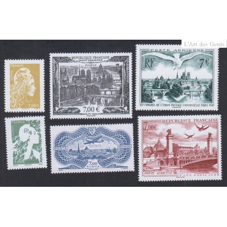 6 timbres issus des 6 Affiches numérotées de 2021 à 2024 Neufs** lartdesgents.fr