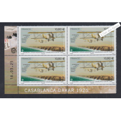 Coin de feuille Poste Aérienne n°99 - 2025 - Casablanca-dakar issus du feuillet - lartdesgents.fr