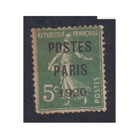 Timbre France Préoblitéré n°24 - cote 180 Euros - signé calvès - lartdesgents.fr