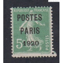 Timbre France Préoblitéré n°24a - cote 180 Euros - signé calves - lartdesgents.fr