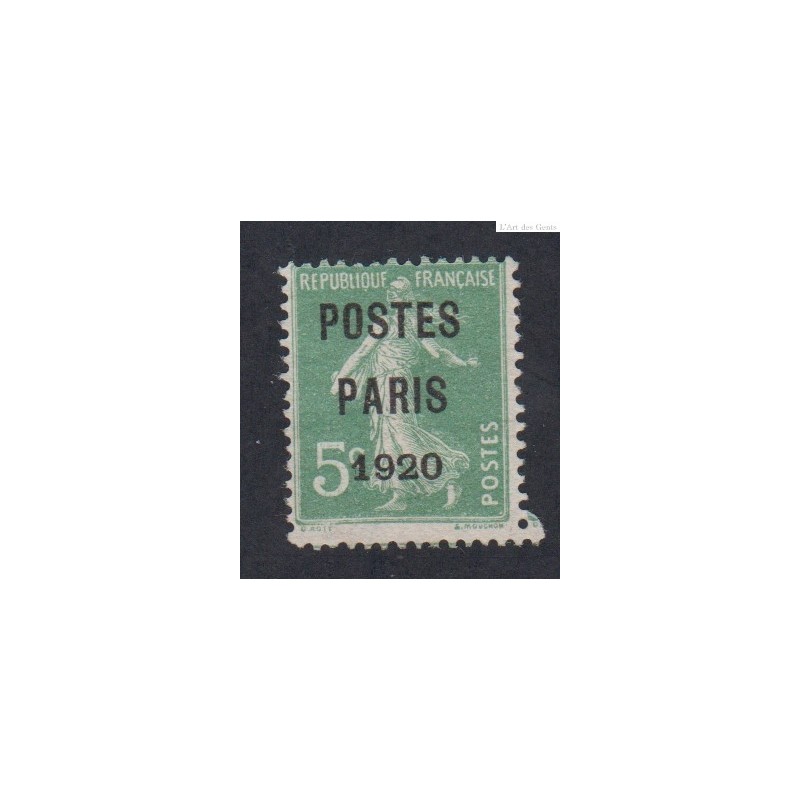 Timbre France Préoblitéré n°24a - cote 180 Euros - signé calves - lartdesgents.fr