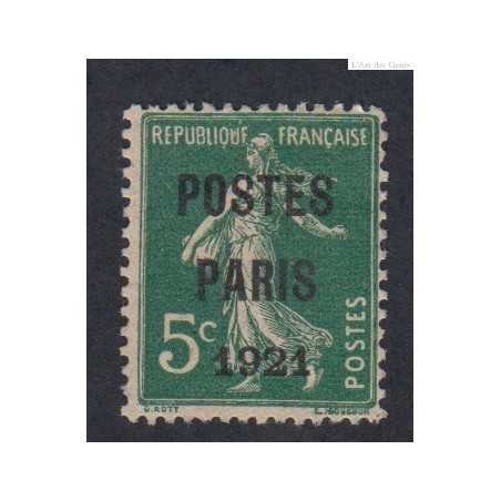 Timbre France Préobliéré n°26 - Neuf sans gomme - cote 90 Euros signé - lartdesgents.fr