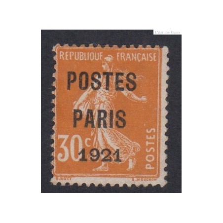 France - Timbre Préoblitéré n°29 - Signé - Neuf - Cote 90 Euros - lartdesgents.fr