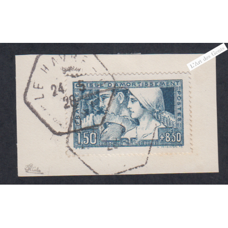 Timbre France n°252 - Le Travail - Oblitéré - Signé - cote 180 Euros lartdesgents.fr