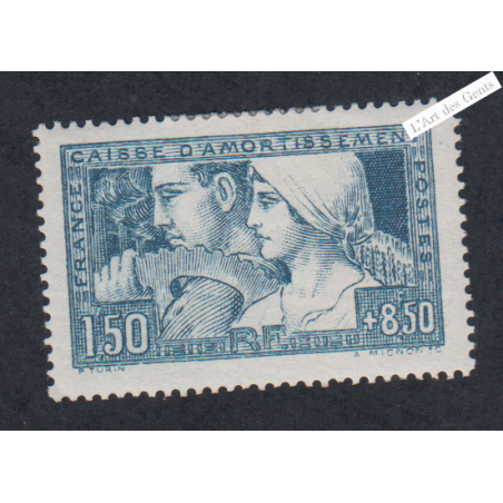 Timbre France n°252a - Le Travail - Neuf* Signé  - cote 260 Euros lartdesgents.fr