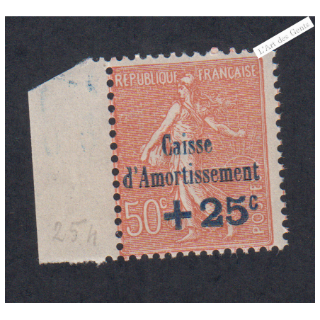 Timbre n°250 Année 1928 Neuf* * Signé  Cote 75 Euros lartdesgents.fr