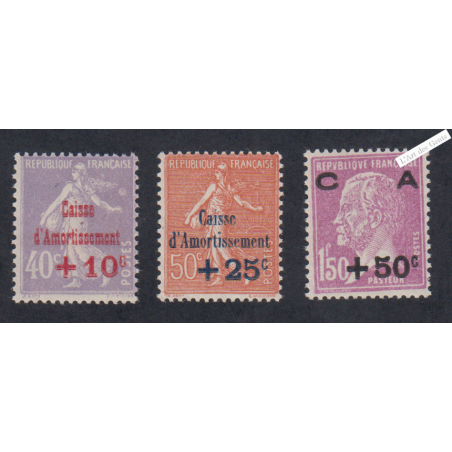 Série Timbres n°249 à n°251 Année 1928 Neufs* * Signés  Cote 235 Euros lartdesgents.fr