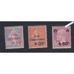 Série Timbres n°249 à n°251 Année 1928 Neufs* -  Cote 107 Euros lartdesgents.fr