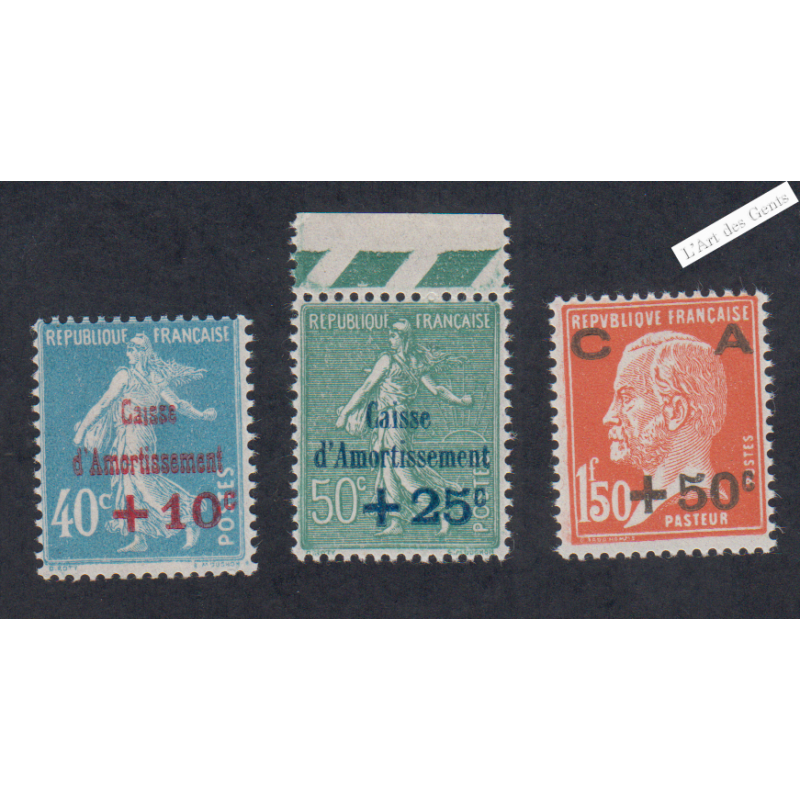 Série Timbres n°246 à n°248 Année 1927 Neufs** -  Cote 70 Euros lartdesgents.fr