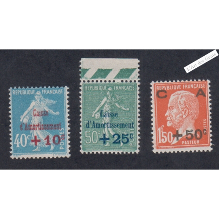 Série Timbres n°246 à n°248 Année 1927 Neufs** -  Cote 70 Euros lartdesgents.fr
