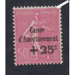 Timbre n°254 - Amortissement 3ème série - Année 1929 Neuf**  Cote 75 Euros lartdesgents.fr