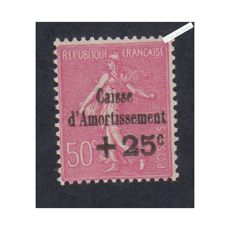 Timbre n°254 - Amortissement 3ème série - Année 1929 Neuf**  Cote 75 Euros lartdesgents.fr