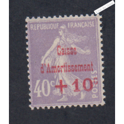 Timbre n°249 Caisse Amortissement 2ème Série -1928 Neuf* Signé -  Cote 40 Euros lartdesgents.fr