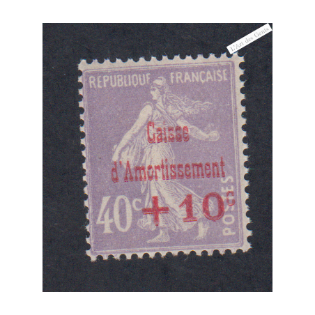 Timbre n°249 Caisse Amortissement 2ème Série -1928 Neuf* Signé -  Cote 40 Euros lartdesgents.fr