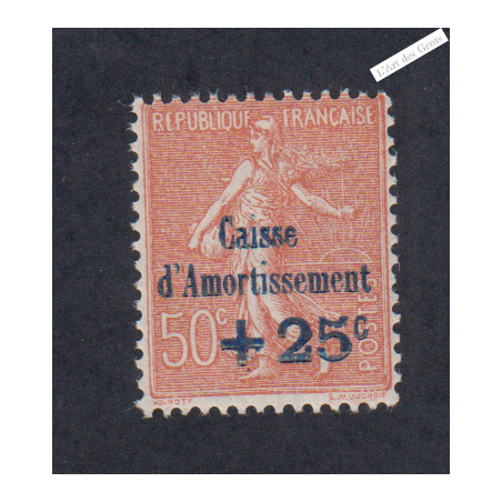 Timbre n°250 Caisse D'amortissement - 1928 Neuf* * Signé  Cote 75 Euros lartdesgents.fr