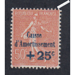 Timbre n°250 Caisse D'amortissement - 1928 Neuf* * Signé  Cote 75 Euros lartdesgents.fr