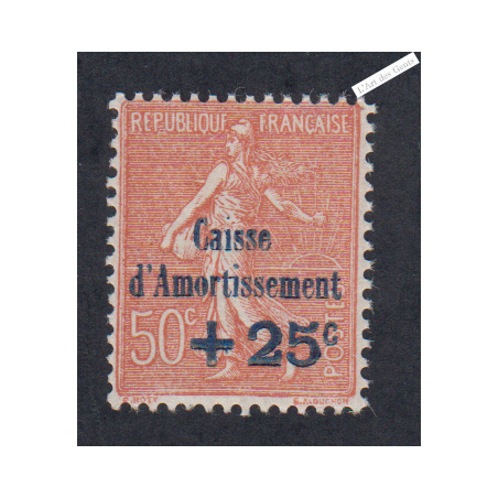 Timbre n°250 Caisse D'amortissement - 1928 Neuf* * Signé  Cote 75 Euros lartdesgents.fr