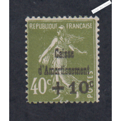 Timbre n°275  Caisse d'Amortissement 1931 Neuf** Signé cote 140 Euros lartdesgents.fr