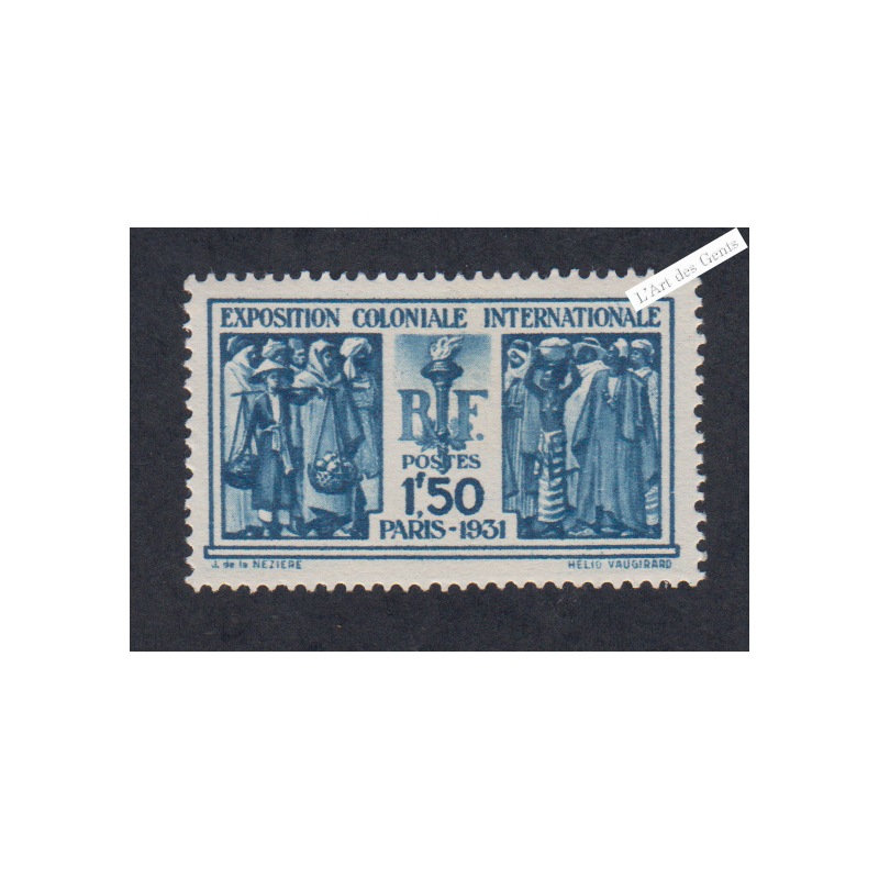 Timbre n°274  Expo Coloniale 1931 Neuf** Cote 110 Euros - lartdesgents.fr