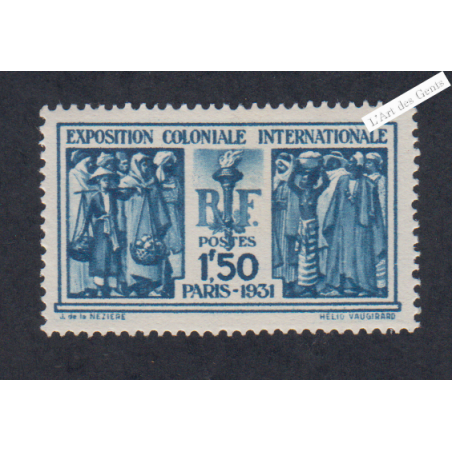 Timbre n°274  Expo Coloniale 1931 Neuf** Cote 110 Euros - lartdesgents.fr