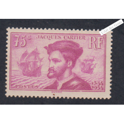 Timbre n°296 Jacques Cartier neuf** - Signé - cote 110 Euros lartdesgents.fr lartdesgents.fr