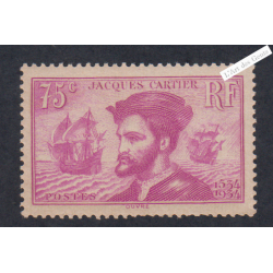 Timbre n°296 Jacques Cartier neuf** - Signé - cote 110 Euros lartdesgents.fr lartdesgents.fr