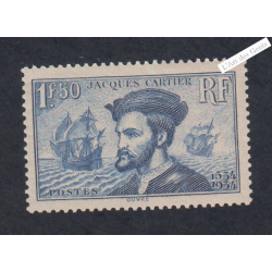 Timbre n°297 Jacques Cartier neuf** - Signé - cote 200 Euros lartdesgents.fr