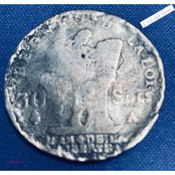 Louis XVI, 30 sols 1792 A Fausse d'époque, lartdesgents.fr