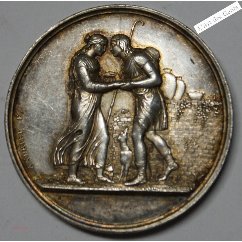Médaille Argent jacob et Rachel, Stéphanie Napoléon et le Prince Louis de Bade, lartdesgents.fr
