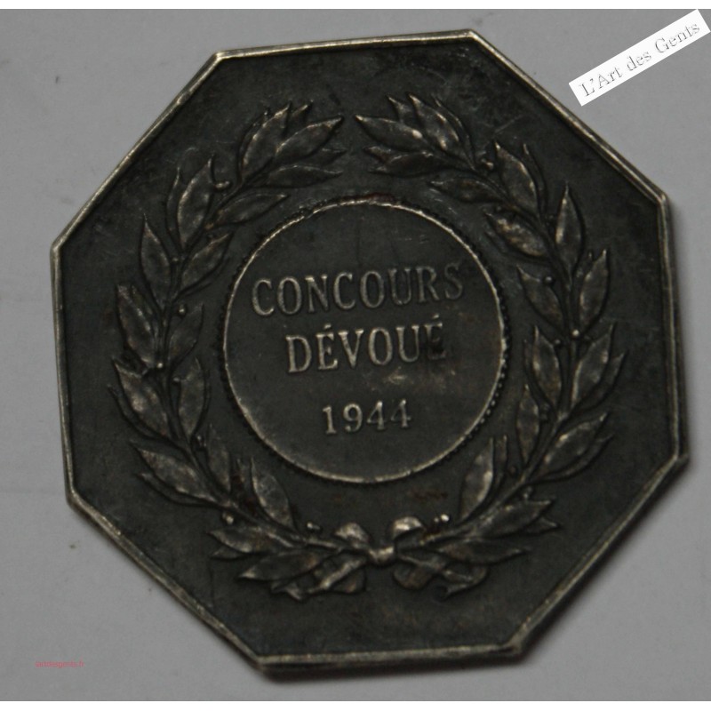 Jeton argent Caisse épargne de Bernay 1944 Concours Dévoué, lartdesgents.fr