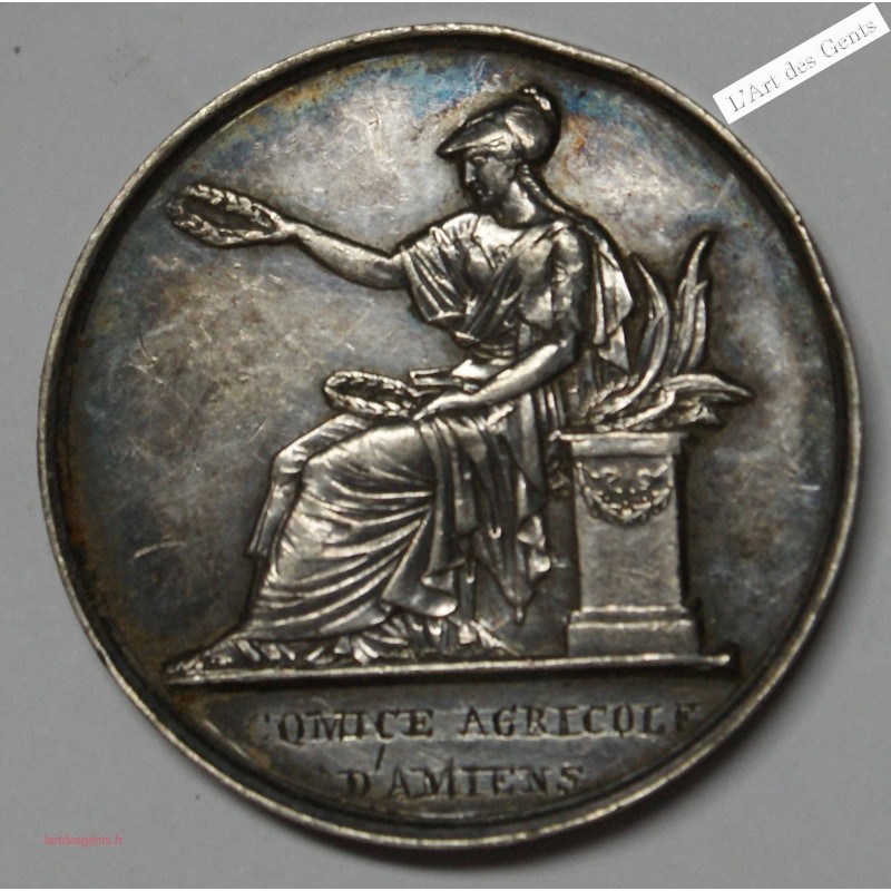 jeton argent comice agricole d'Amiens 1849, lartdesgents.fr
