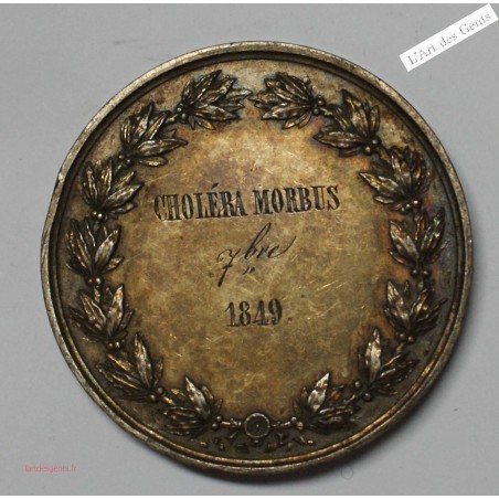 Médaille Médecine, Choléra Morbus Ville d'Armentières 1849, lartdesgents.fr