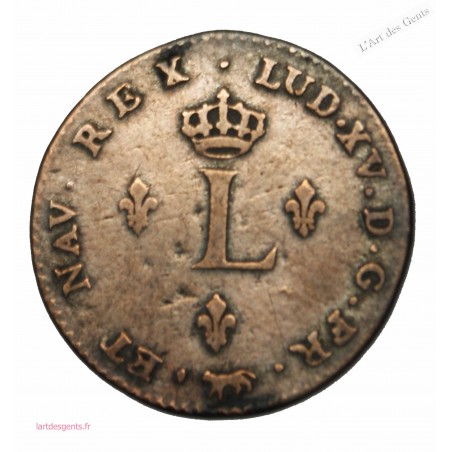 Louis XV, Double sol Billon, 1741, Paris, TTB, lartdesgents.fr