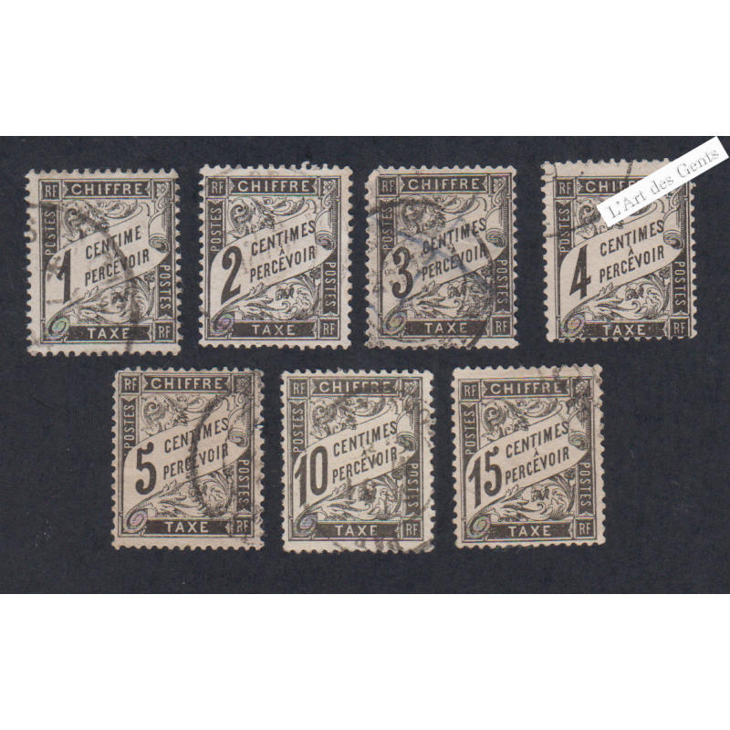 Série Timbres Taxe n°10 à n°16 - Oblitérés  - Cote 156 Euros - lartdesgents.fr