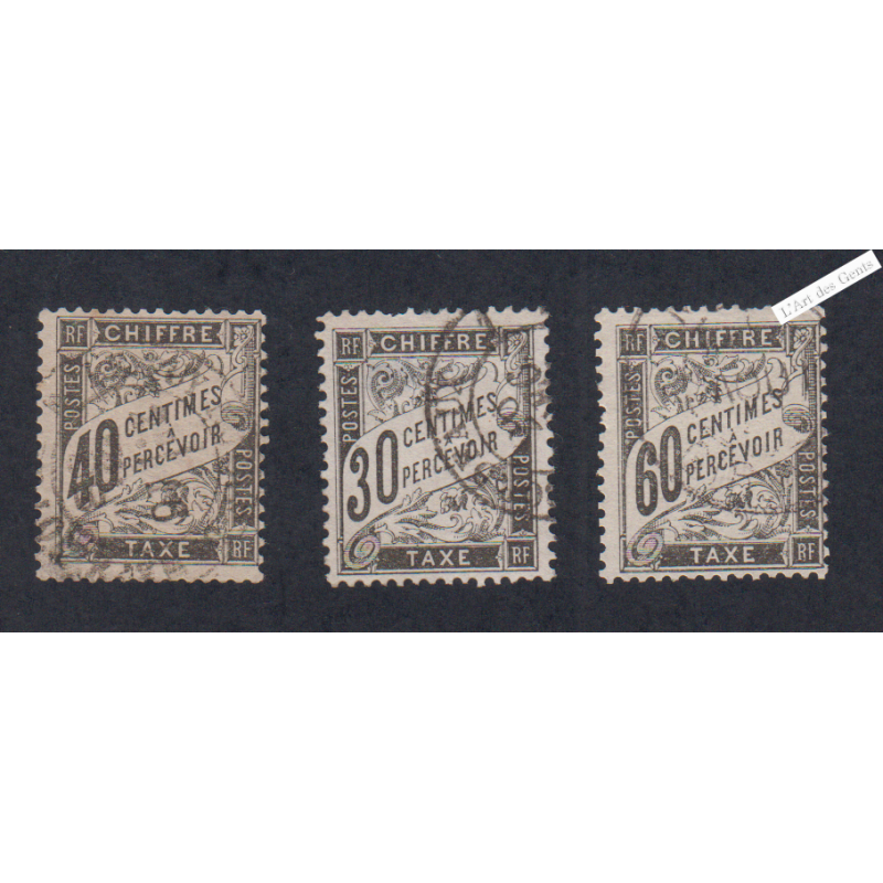 Série Timbres Taxe n°18-19 et 21 - Oblitérés  - Cote 138 Euros - lartdesgents.fr