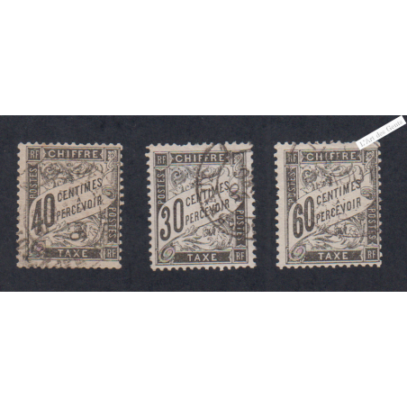 Série Timbres Taxe n°18-19 et 21 - Oblitérés  - Cote 138 Euros - lartdesgents.fr
