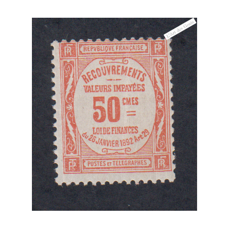 Timbre Taxe n°47  Neuf**  cote 1150 Euros - signé, lartdesgents.fr
