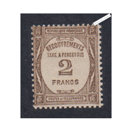 Timbre Taxe n°62 - Neuf* - cote 178 Euros - signé - lartdesgents.fr