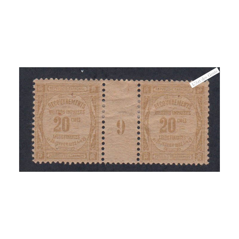 Timbres Taxe n°45 - Millésimes 9GC - 1919 Neufs Signés Cote 230 Euros-  lartdesgents.fr