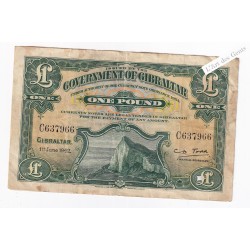 GIBRALTAR 1 POUND 1942 C637966 Pick 15b TB, lartdesgents.fr